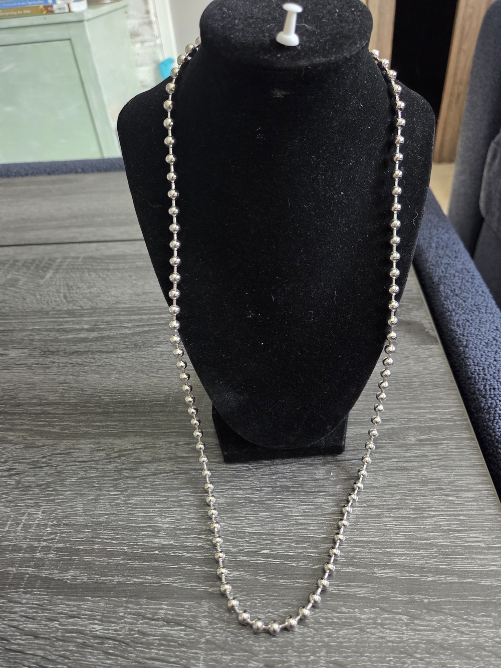 paparazzi Silver Bead Long Necklace